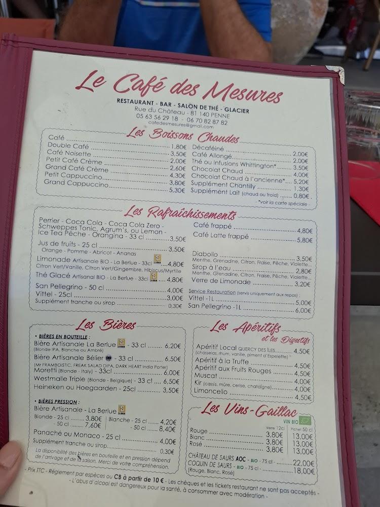 Café des Mesures - Menu Image 1