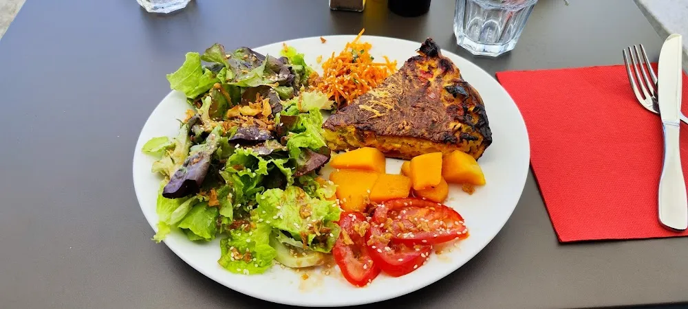 Quiche with Melon and Salad